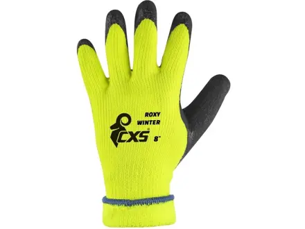 RUKAVICE CXS ROXY WINTER, ZIMNÉ, MÁČANÉ V LATEXU, ČIERNO-ŽLTÉ RUKAVICE CXS ROXY WINTER, ZIMNÉ, MÁČANÉ V LATEXU, ČIERNO-ŽLTÉ